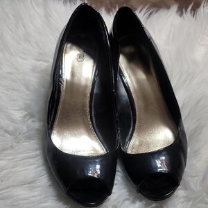 Elegant Black Peep-Toe Heels